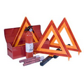 Truck Emergency Kit w/Fire Extinguisher, (3) DOT Triangles & (3) Flares